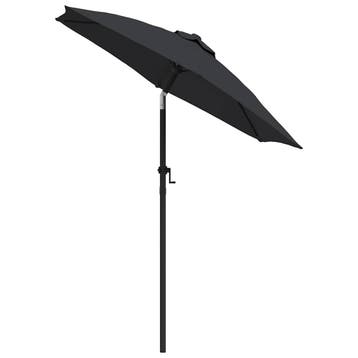 vidaXL Parasol 200x224 cm aluminium zwart, Verzenden, Nieuw, 2 tot 3 meter
