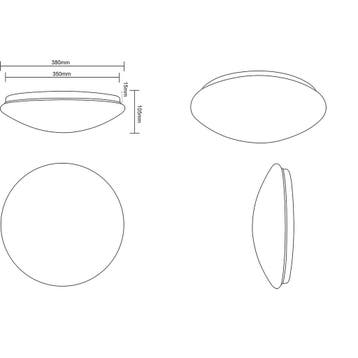 LED Plafondlamp - Trion Luka Ster - 18W - Aanpasbare Kleur -, Ophalen of Verzenden, Nieuw, Kunststof, Overige fittingen