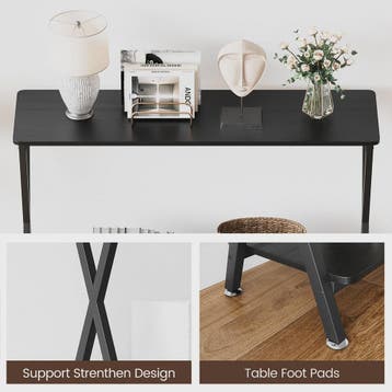 Smalle Console Tafel met Plank en Metaal Frame - Hal, Entree, Verzenden, Nieuw