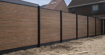 Composiete schutting | incl plaatsen | €145,- pm, Nieuw, Kunststof, 1 tot 2 meter