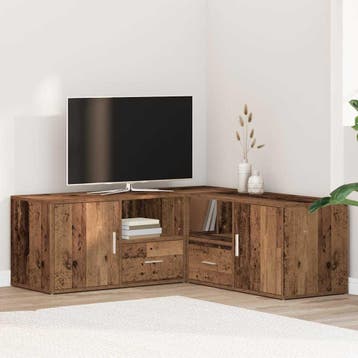 vidaXL Hoekkast 200x40x45 cm bewerkt hout oud houtkleurig, Huis en Inrichting, Kasten | Overige, Verzenden, Nieuw