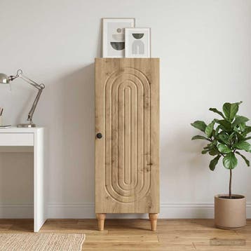 vidaXL Dressoir Artisanaal eiken 33 x 34,5 x 90 cm Bewerkt, Huis en Inrichting, Kasten | Dressoirs, Verzenden, Nieuw, Overige houtsoorten