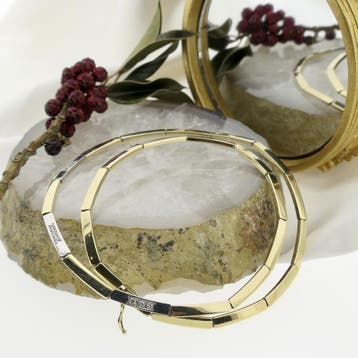 Bicolor gouden collier met diamant; 0,09 ct. (Ketting), Gebruikt, Ophalen of Verzenden, Met edelsteen, Goud