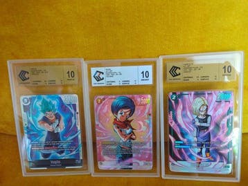 Bandai - 3 Graded card - Dragon Ball Vegito/Bulma/Android 18, Nieuw