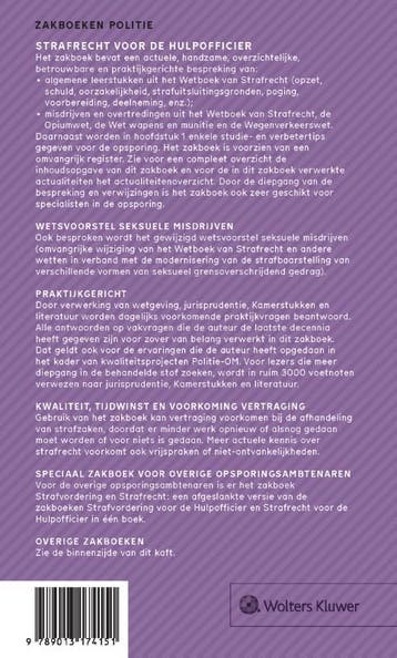 Zakboek strafrecht voor de hulpofficier / 2024 9789013174151, Verzenden, Gelezen