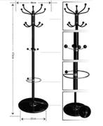 Kapstok Zwart met marmeren voet 173cm (Meubelen, Interieur), Huis en Inrichting, Complete inboedels, Verzenden