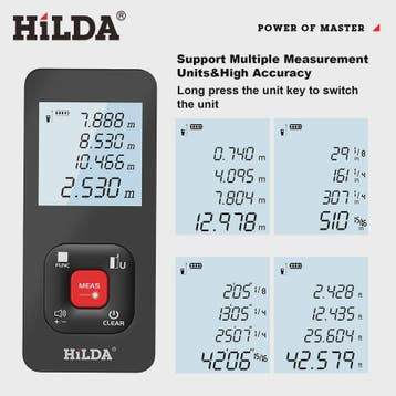 HILDA Laser Afstandsmeter - Precisie tot 120M, Verzenden, Nieuw