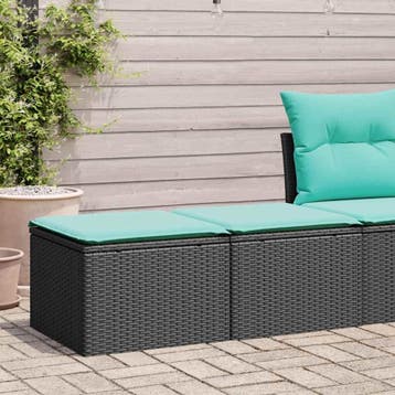 vidaXL 2-delige Loungeset met kussens poly rattan acacia, Verzenden, Nieuw, Loungeset