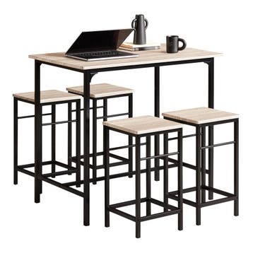 2dekans | SoBuy Bartafel met 4 Krukken - Modern - max. 120, Huis en Inrichting, Tafels | Eettafels, Ophalen of Verzenden, Zo goed als nieuw