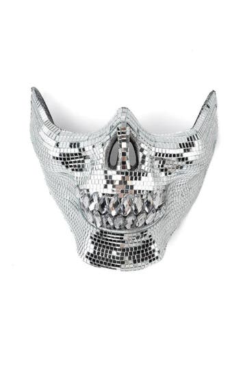 KIMU® Discobal Masker Skelet Spiegeltjes Disco Spiegelbal Ho, Ophalen of Verzenden, Nieuw, Feestartikel, Carnaval