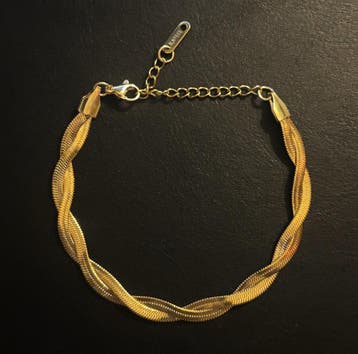No-Fade Goud-Stijl Vergulde Dubbele Gedraaide Armband, Sieraden, Tassen en Uiterlijk, Armbanden, Ophalen of Verzenden, Nieuw, Goud