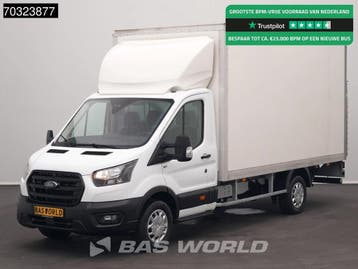 Ford Transit 130pk Laadklep Bakwagen Airco Cruise Euro6 Meub, Stof, Gebruikt, Euro 6, Wit