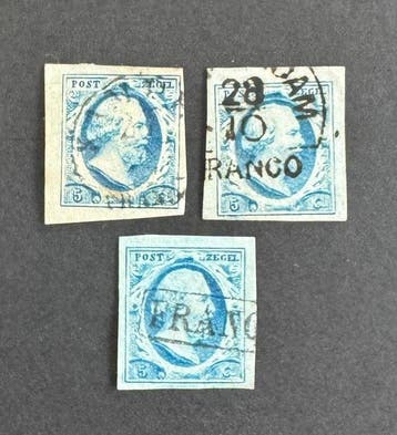 Nederland 1852 - Koning Willem III, geplaat en, Postzegels en Munten, Postzegels | Nederland, Gestempeld