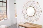 Handgemaakte spiegel DIAMOND XL 90cm messing gemaakt van, Huis en Inrichting, Woonaccessoires | Spiegels, Ophalen of Verzenden