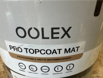Oolex pro topcoat mat - grijs - 10 liter - MUURVERF MAT, Nieuw, Ophalen of Verzenden, Verf, 10 tot 15 liter