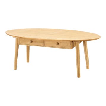 [en.casa] Salontafel Harboøre 37x100x48 cm bamboe, Huis en Inrichting, Tafels | Salontafels, Verzenden, Nieuw
