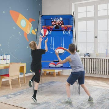 Arcade Basketbal Machine 8-in-1 met 4 Ballen, Pomp & 8 Spelm, Verzenden, Nieuw