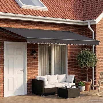 vidaXL Handbediende luifel met LEDs Antracietkleurig 4 x 2, Verzenden, Nieuw