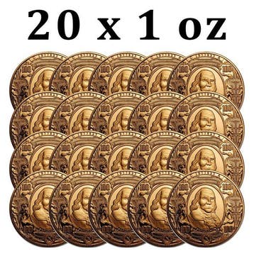 Verenigde Staten. 20 x 1 oz $100 Benjamin Franklin Banknote
