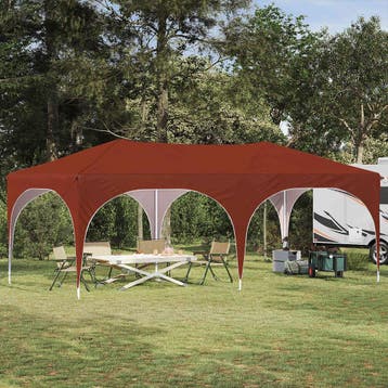 vidaXL Pop-up partytent 575 x 288 x 245 cm Terracotta Oxford, Verzenden, Nieuw, Partytent
