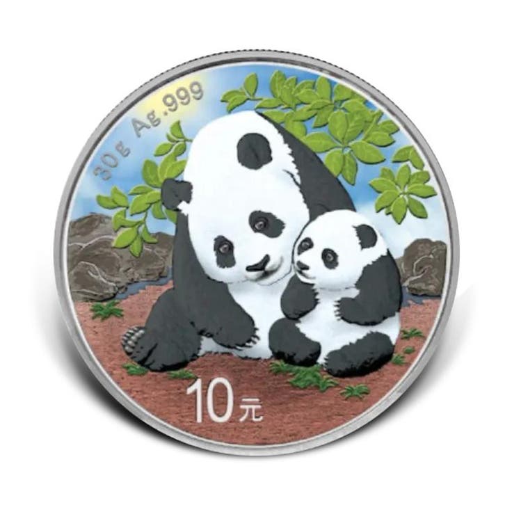 30 gram zilveren munt Panda 2024 gekleurd, Postzegels en Munten, Edelmetalen en Baren, Verzenden