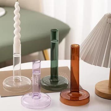 Transparante Glazen Kaarshouder – Moderne Tafel Kandelaar, Verzenden, Nieuw