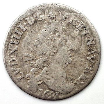 Frankrijk. Louis XIV (1643-1715). 4 Sols 1691-D, Lyon