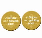2 buttons al 50 jaar een gelukkig paar, Hobby en Vrije tijd, Verzenden, Nieuw, Versiering, Geboorte of Huwelijk