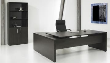 Nieuw Directiebureau donker eiken 230X172cm HHV, Huis en Inrichting, Bureaus, Ophalen of Verzenden, Nieuw