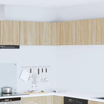 vidaXL Hangkast Sonoma Eik en Wit 57 x 57 x 40 cm Bewerkt, Verzenden, Nieuw, Bruin