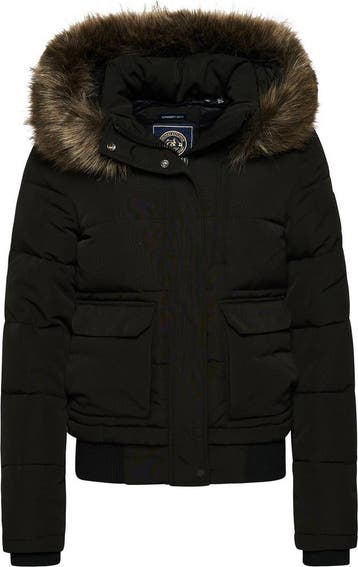 Superdry - Maat XL - Dames Everest bomberjack met capuchon, Kleding | Dames, Jassen | Winter, Verzenden, Nieuw