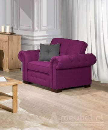 Fauteuil Groenveld - fauteuils - Paars, Nieuw, Stof