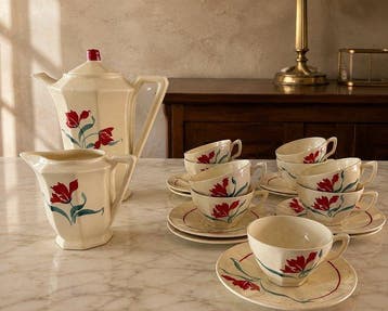 Sarreguemines - Koffieservies (11) - Aardewerk