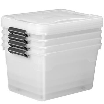 Opbergdoos/ opslagbox 60 ltr - Kunststof - 4-delig - Incl. d, Verzenden, Nieuw