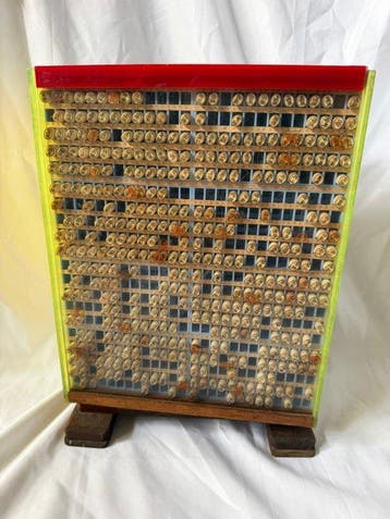 Vintage Japanse Hanko winkeldisplay – draaiende standaard