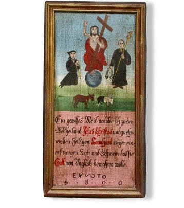 Votiefgeschenk - Hout - 1930-1940 - Votiefbeeld met de, Antiek en Kunst