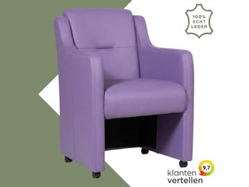 Leren eetkamerstoel Mass - Toledo Lila (lichtpaars) -, Huis en Inrichting, Stoelen, Eigentijds, Modern, Overige kleuren, Nieuw