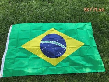 Braziliaanse Vlag 60x90cm & 90x150cm - Polyester Digitale Pr, Verzenden, Nieuw