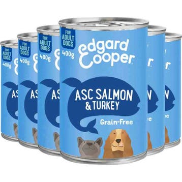 6x Edgard&Cooper Blik Vers Vlees Hondenvoer Zalm - Kalkoe..., Dieren en Toebehoren, Verzenden, Hond