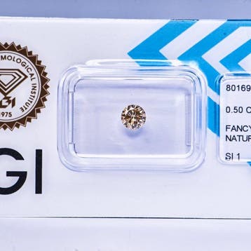 Zonder minimumprijs - 1 pcs Diamant (Natuurlijk gekleurd) -, Nieuw