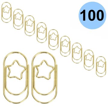 Fako Bijoux - 100x Mini Paperclip Ster Goud - Goudkleurige, Verzenden, Nieuw