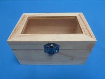 houten kistje met glazen deksel - houten kistjes, Minder dan 50 cm, Nieuw, Minder dan 50 cm, Ophalen of Verzenden