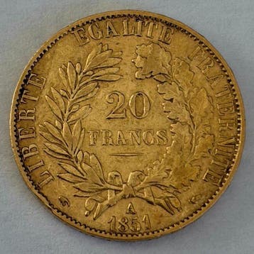 Frankrijk. 20 Francs 1851-A Cérès