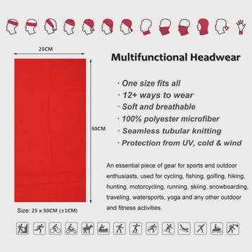 Multifunctionele Bandana Sjaal met UV-Bescherming | Hoofdban, Verzenden, Nieuw