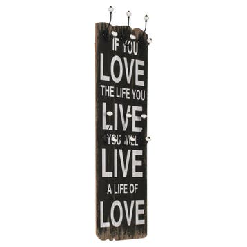 vidaXL Wandkapstok met 6 haken LOVE LIVE 120x40 cm, Verzenden, Nieuw