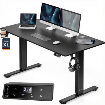 Zit sta bureau Zwart 160x70x72-117cm (Kantoor inrichting), Verzenden, Nieuw in verpakking