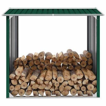 vidaXL Haardhoutschuur 172x91x154 cm gegalvaniseerd staal, Huis en Inrichting, Kachels, Verzenden, Nieuw