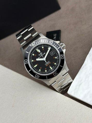 Glycine - Combat Sub Automatic Date Black/Orange - GL0185 -, Nieuw
