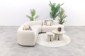 VDG Madeira/Velora ronde loungeset links - Naturel, Verzenden, Nieuw, Overige materialen, Loungeset