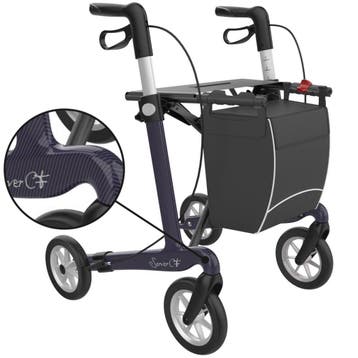 Rehasense Server CF Carbon rollator met dichte tas - Paars L, Ophalen of Verzenden, Nieuw